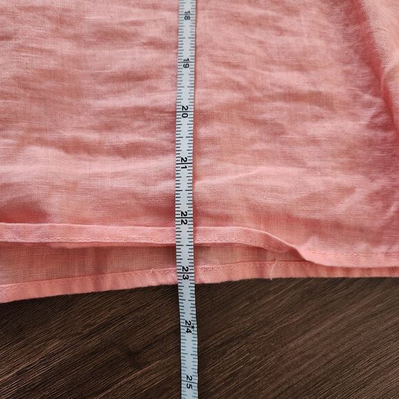 For Cynthia Linen Ruffled Sleeves Top PXL Beach Minimalist Cottagecore Coastal - Picture 7 of 7